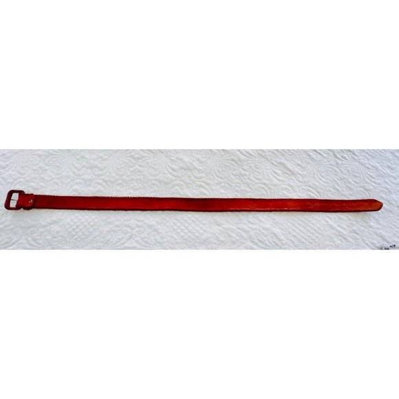 Vintage Women’s Hand Tooled Tapestry Wool & Leather Belt Size 29-32" Guatemala - Picture 9 of 10